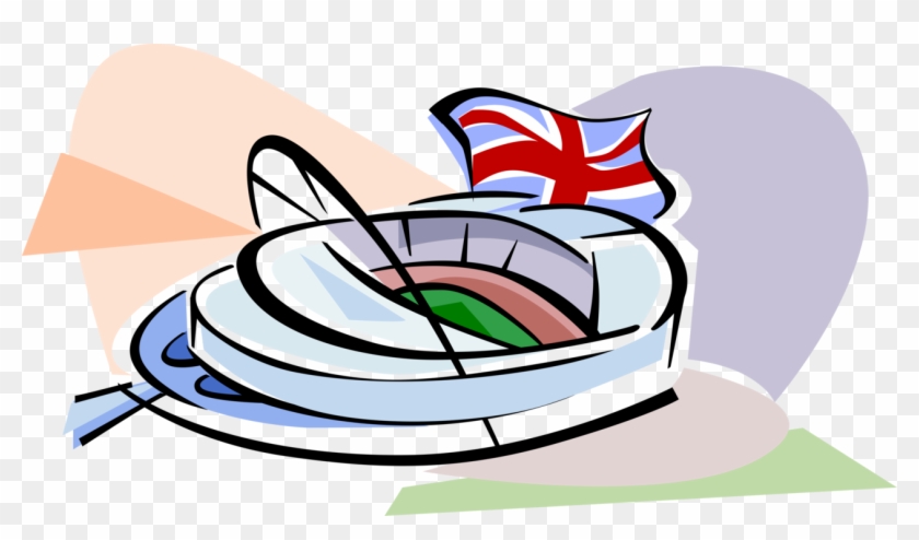 Vector Illustration Of Wembley Football Stadium, Wembley, - Wembley Stadium Clipart #743527