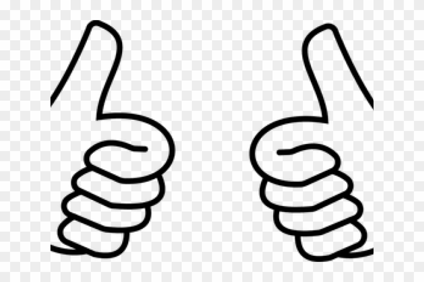 Two Thumbs Up Clipart - 2 Thumbs Up Clip Art Black And White #743763