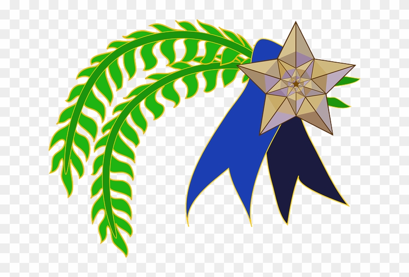 Star, Ribbon, Plant, Award, Medal, Leave, Leaves - Vp Logo Png #743981