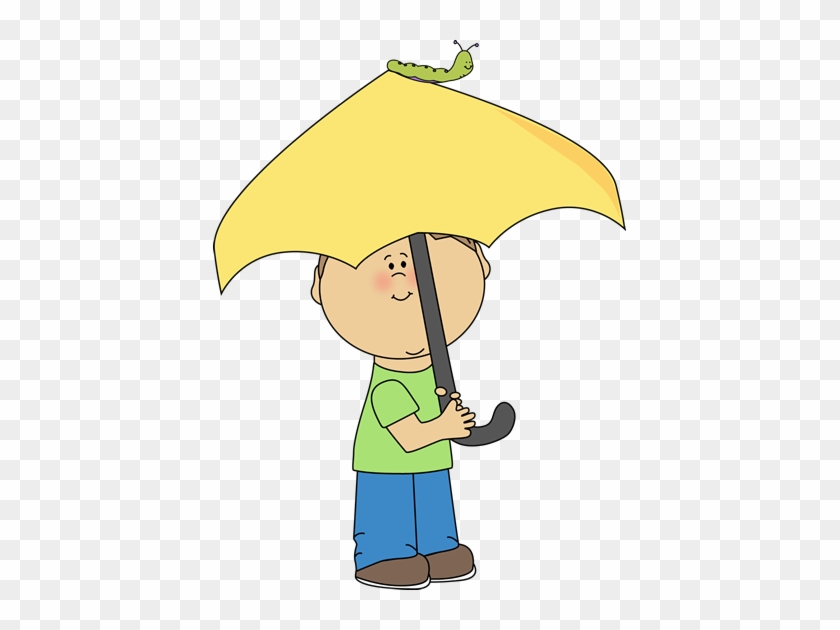 Good Site For Cute Clipart - Cartoon Boy With Umbrella #744117