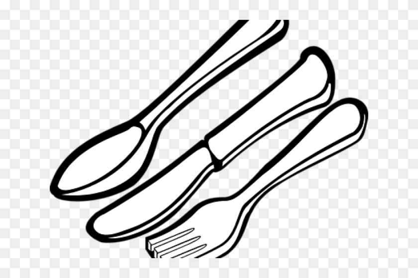 Cutlery Clipart Black And White - Silverware Black And White #744142