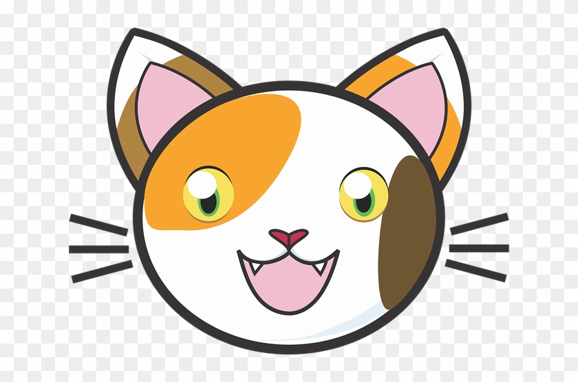 Calico Cat Clipart Cute Cat - Cartoon Calico Cat Face #744372