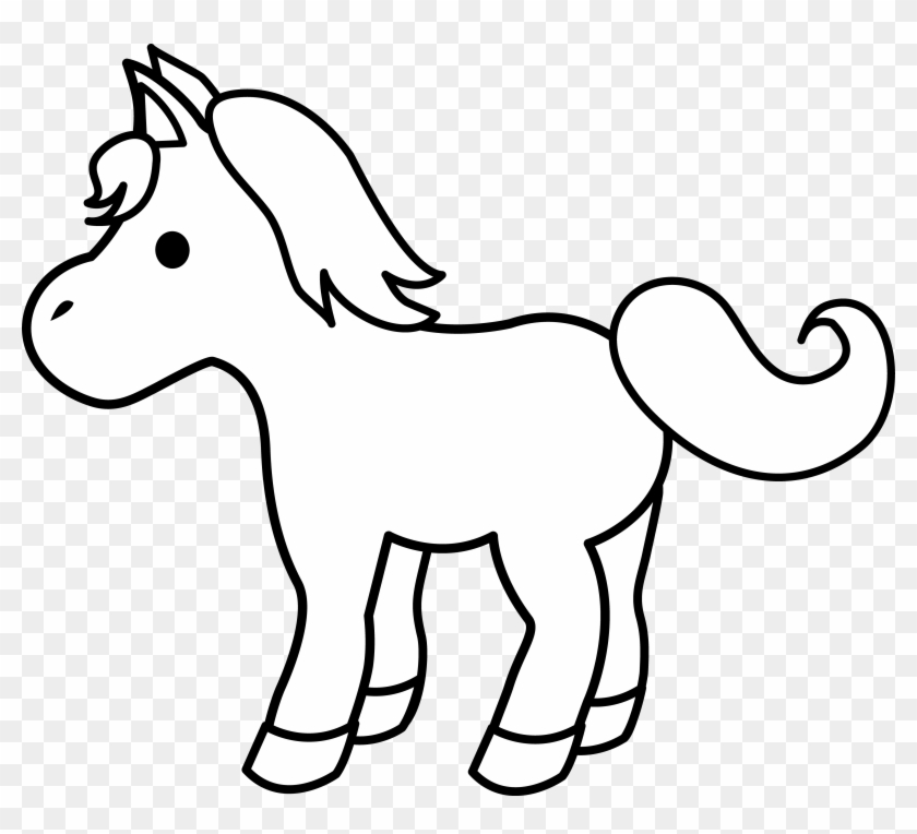 Baby - Pony Black And White Clipart #744463