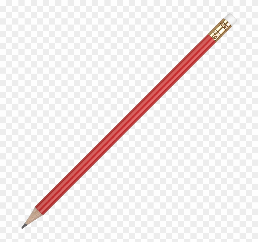 Oro Round Wooden Pencil With Eraser- Red - Lacrosse Shafts #744486