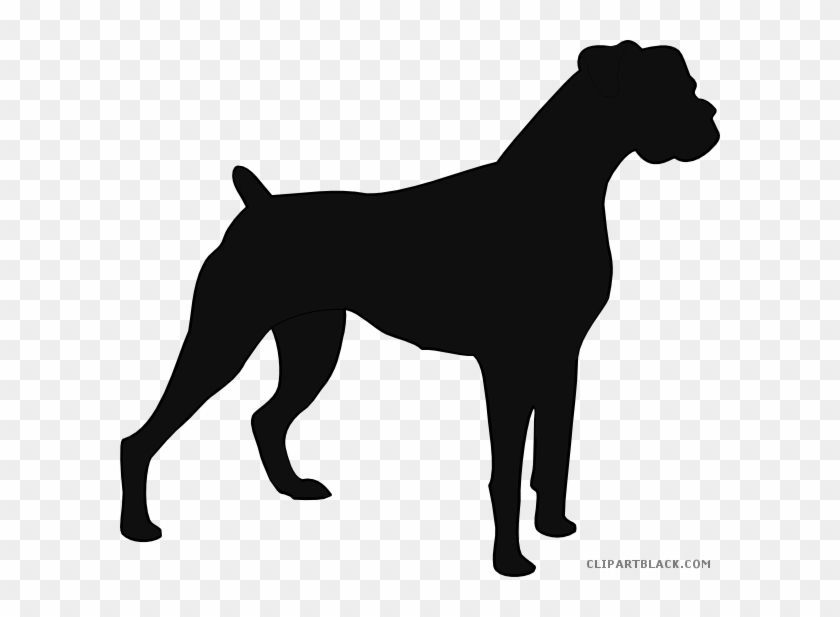 Boxer Dog Animal Free Black White Clipart Images Clipartblack - Boxer Dog Silhouette Vector #744704