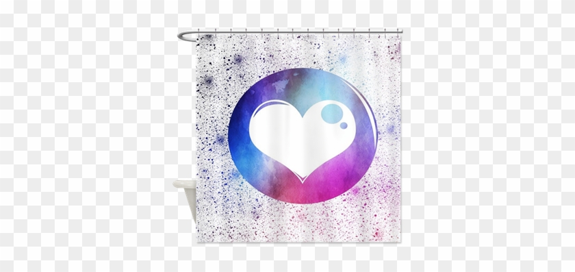 Watercolor Heart Design 3 Shower Curtain - Heart #744888