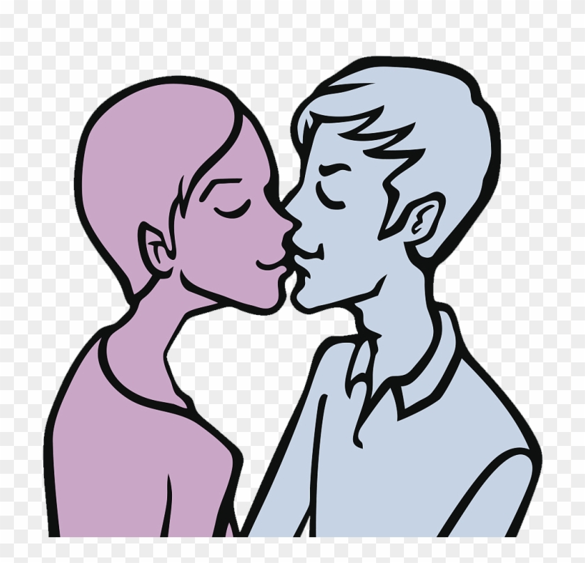 Vector Character Illustration, Two People Kiss - Vector Character Illustration, Two People Kiss #744921