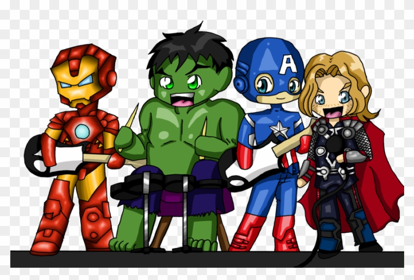 Avengers Rockband Chibis By Rena Muffin - Avengers As A Rock Band #744929