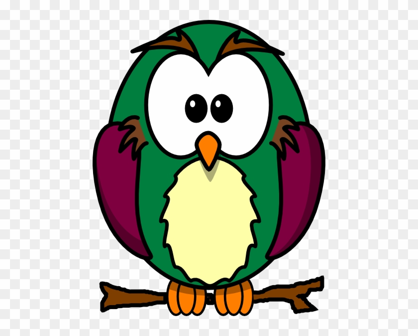 Skinny Owl On Branch Clip Art At Clker - Gambar Clip Art Cartun #745074