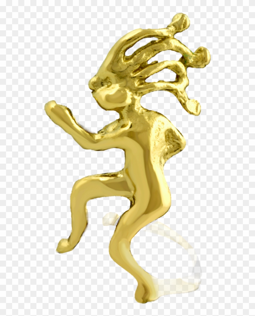 Jogging Kokopelli Gold On Silver Ear Charm's Unisex - Jogging Kokopelli Gold On Silver Ear Charm's Unisex #745120