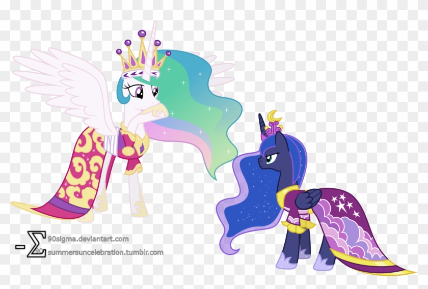 By 90sigma Luna Confronts Celestia By 90sigma - Imagenes De My Little Pony Celestia Y Luna #745180