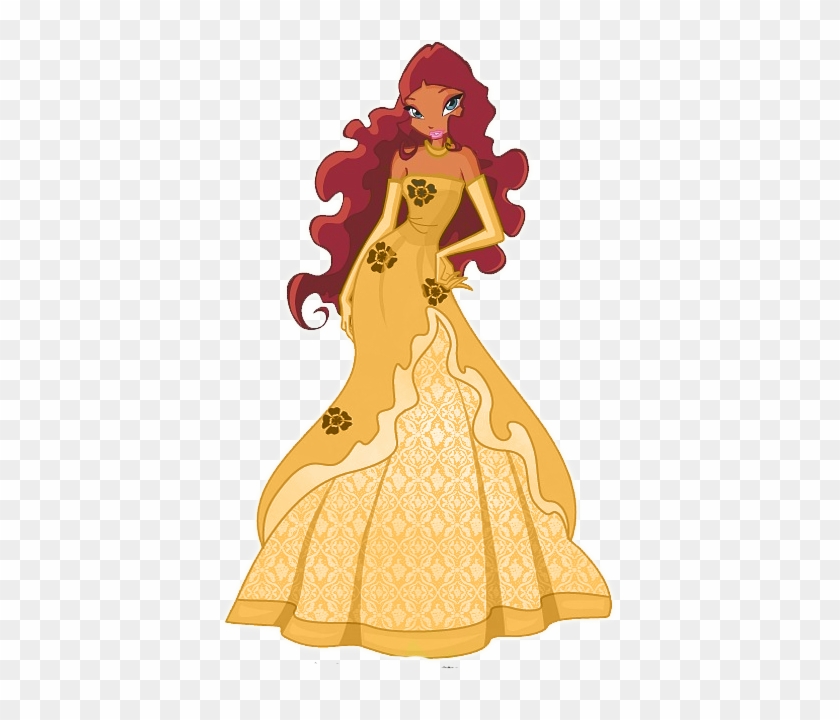 Aisha Gold Outfit- Request By Alexaspears1333 - Aisha Winx Ball Gown #745216