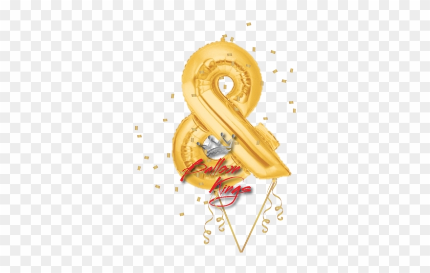 Gold Symbol Ampersand - 40 Megaloon Gold Ampersand Balloon #745218