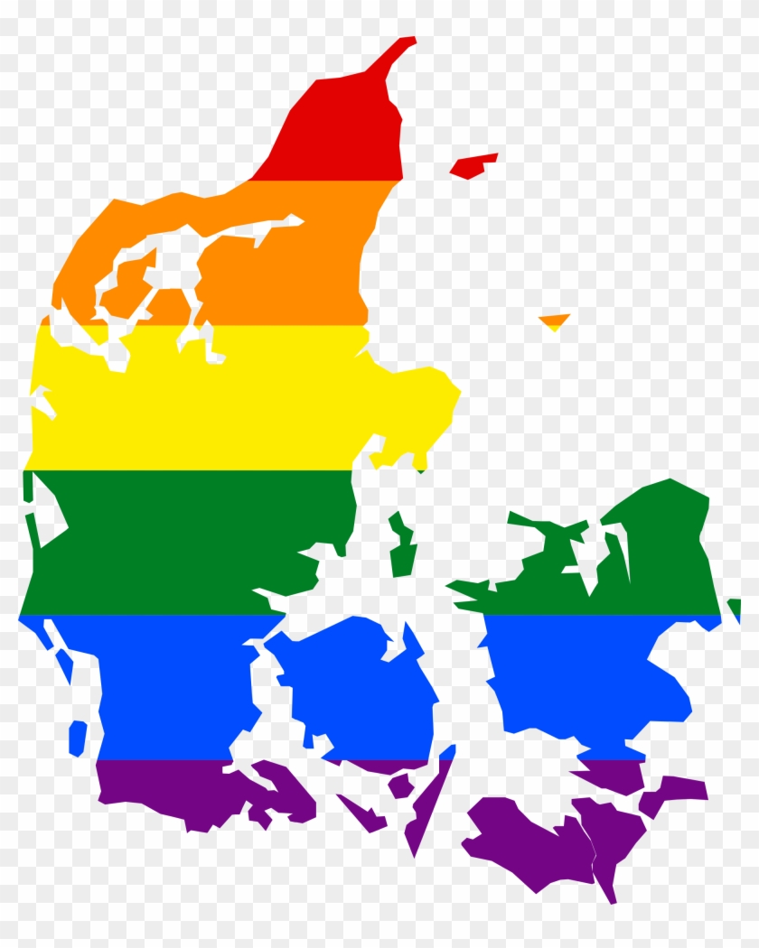 Lgbt Flag Map Of Denmark - Denmark Map Black And White #745302