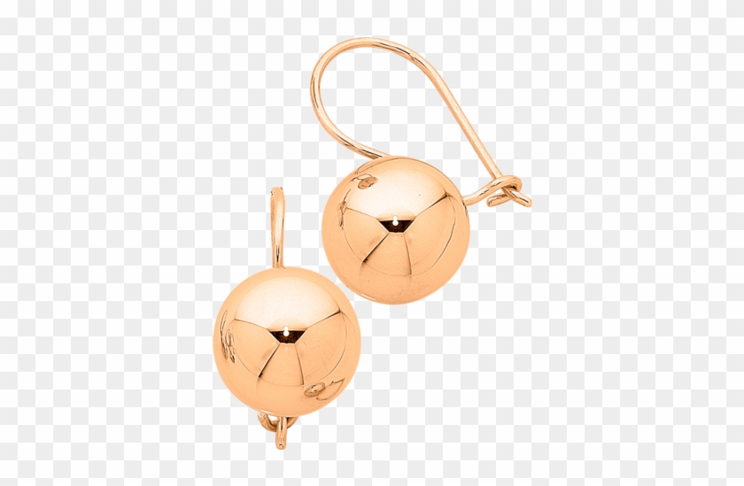 9ct Rose Gold Euro Ball Drop Earrings - Gold #745404