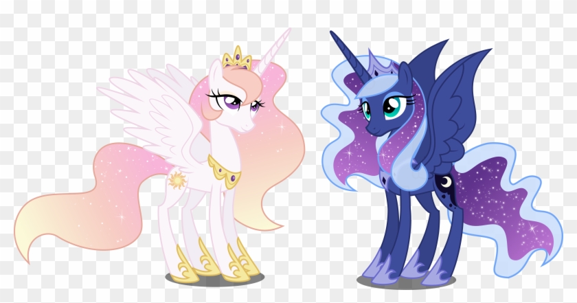 Au Princess Celestia And Princess Luna By Xebck On - Princess Celestia And Luna #745487