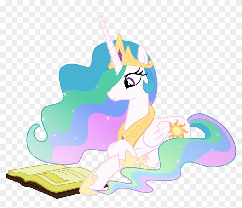 Princess Celestia Reading - Mlp Princess Celestia Sitting #745488