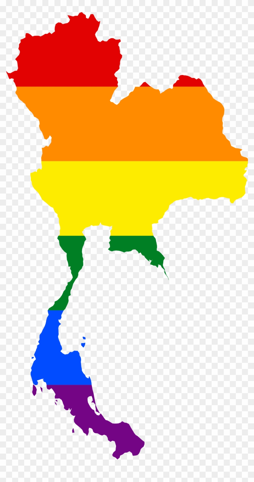 Lgbt Rights In Thailand - Vector Map Thailand #745638