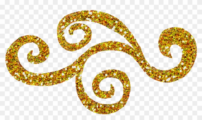 Gold Glitter Swirl Clipart - Gold Swirl Transparent Background #745757
