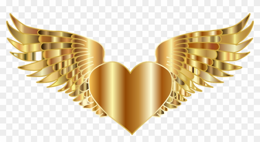 Glitter Crown Cliparts 10, Buy Clip Art - Gold Heart With Wings #745985