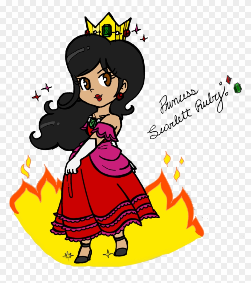 Princess Scarlett Ruby By Thepinkmarioprincess By Firemaster92 - Princess Rosalina Sister Oc #746095