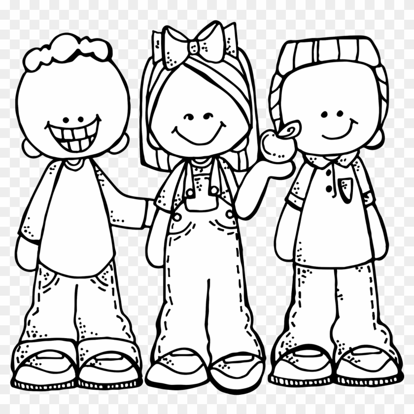 Pinterest From Group Of Students Clipart - Melonheadz Black And White Clipart School #746193