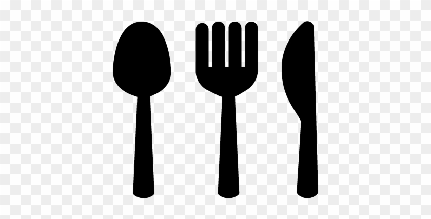 Spoon Fork And Knive Silhouettes Restaurant Symbol - Spoon Symbol #746552