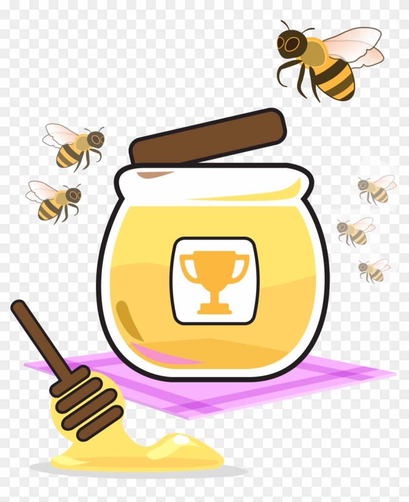 Bees And Honey Jar - Bees And Honey Jar #746594