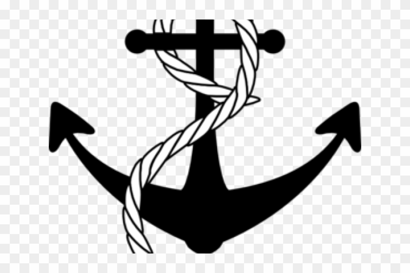Navy Clipart Anchor Rope - Florene Dcor Ii - Large Anchor With Navy Blue Rope #747053