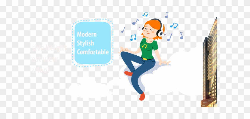 Renting Now - Running And Listening To Music Cartoon Png #747059