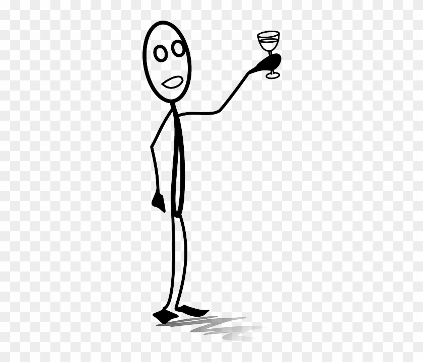Drink, Toast, Cheers, Glass, Man, Stick-man - Drinking Of You Greeting Cards #747066