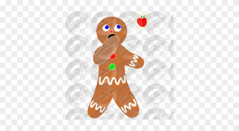 Hungry Gingerbread Man Stencil - Cartoon #747176