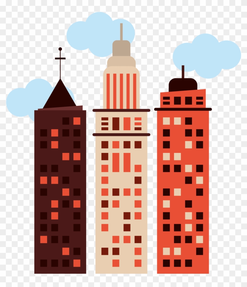 The Architecture Of The City Cartoon Illustration - Building Png Flat Design #747458