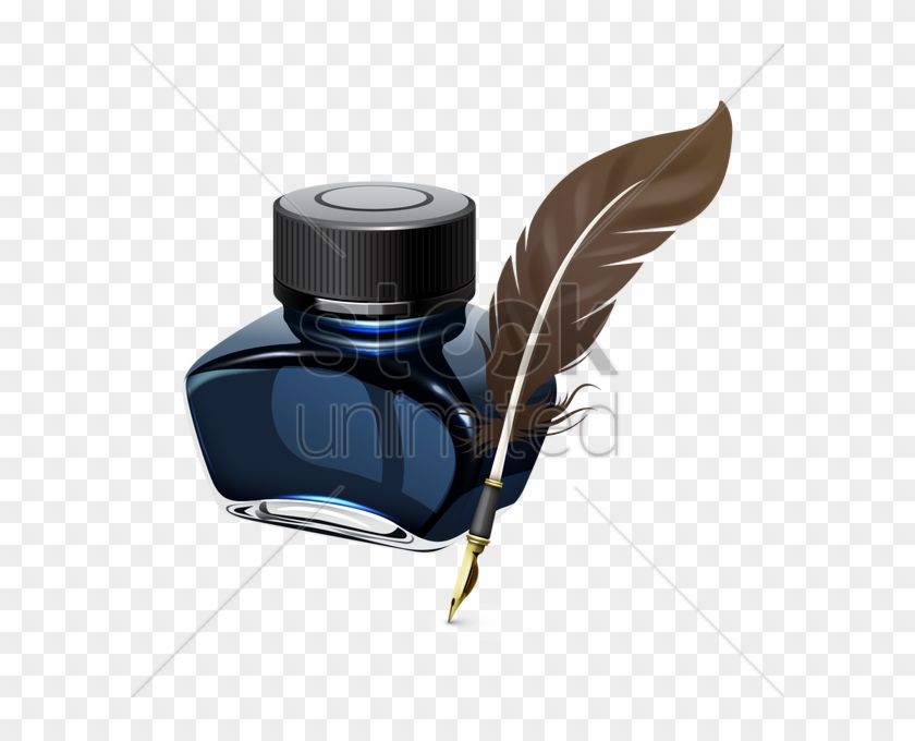Ink Bottle And Quill Pen Vector Image 1517937 Stockunlimited - Ink Bottle With Pen #747565