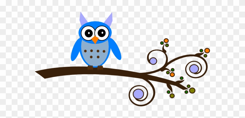 Owl On Branch Clip Art #747571