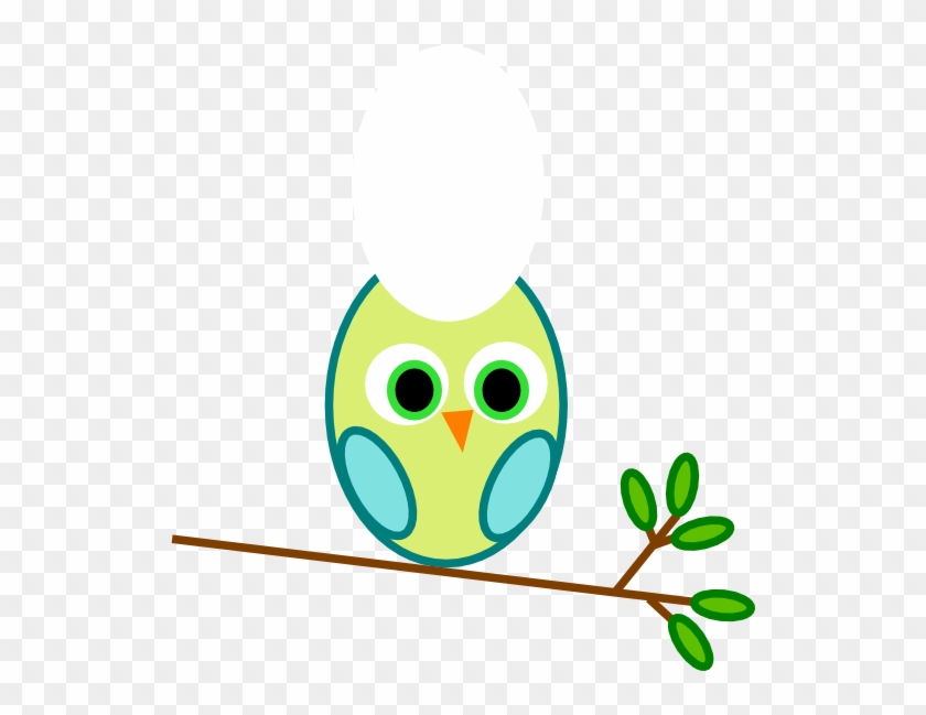 Turquoise Green Owl On A Branch Clip Art - Owl Clip Art #747572