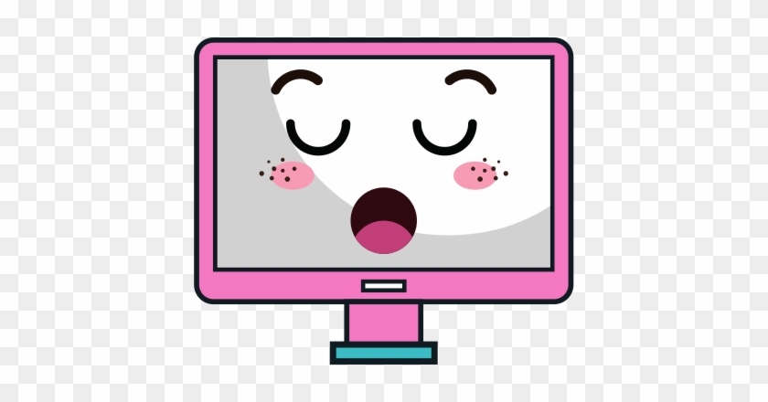 Computer Monitor Kawaii Cartoon - Monitor De Computadora Animado #747670