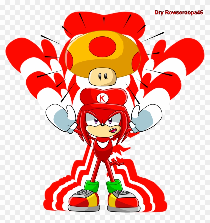 Giant Knuckles Using A Mega Mushroom By Dry-rowseroopa - Giant Knuckles The Echidna #748082