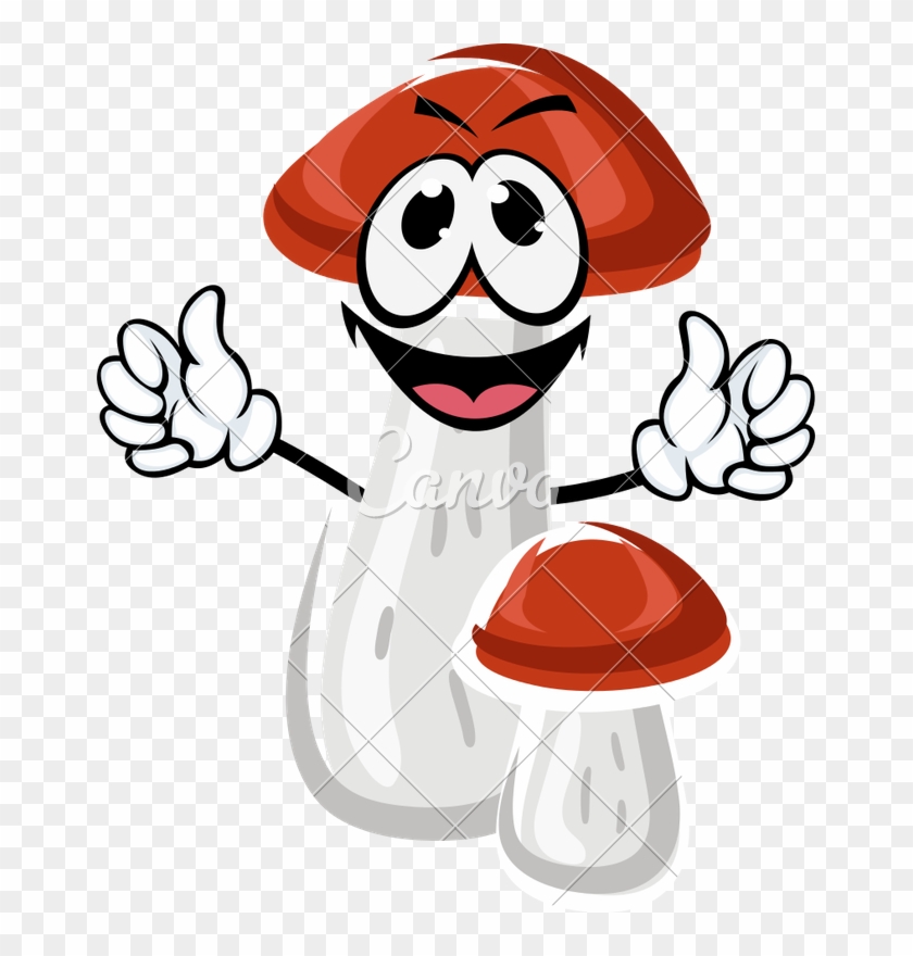 Cartoon Animated Style Mushroom Plant - Mushroom #748094