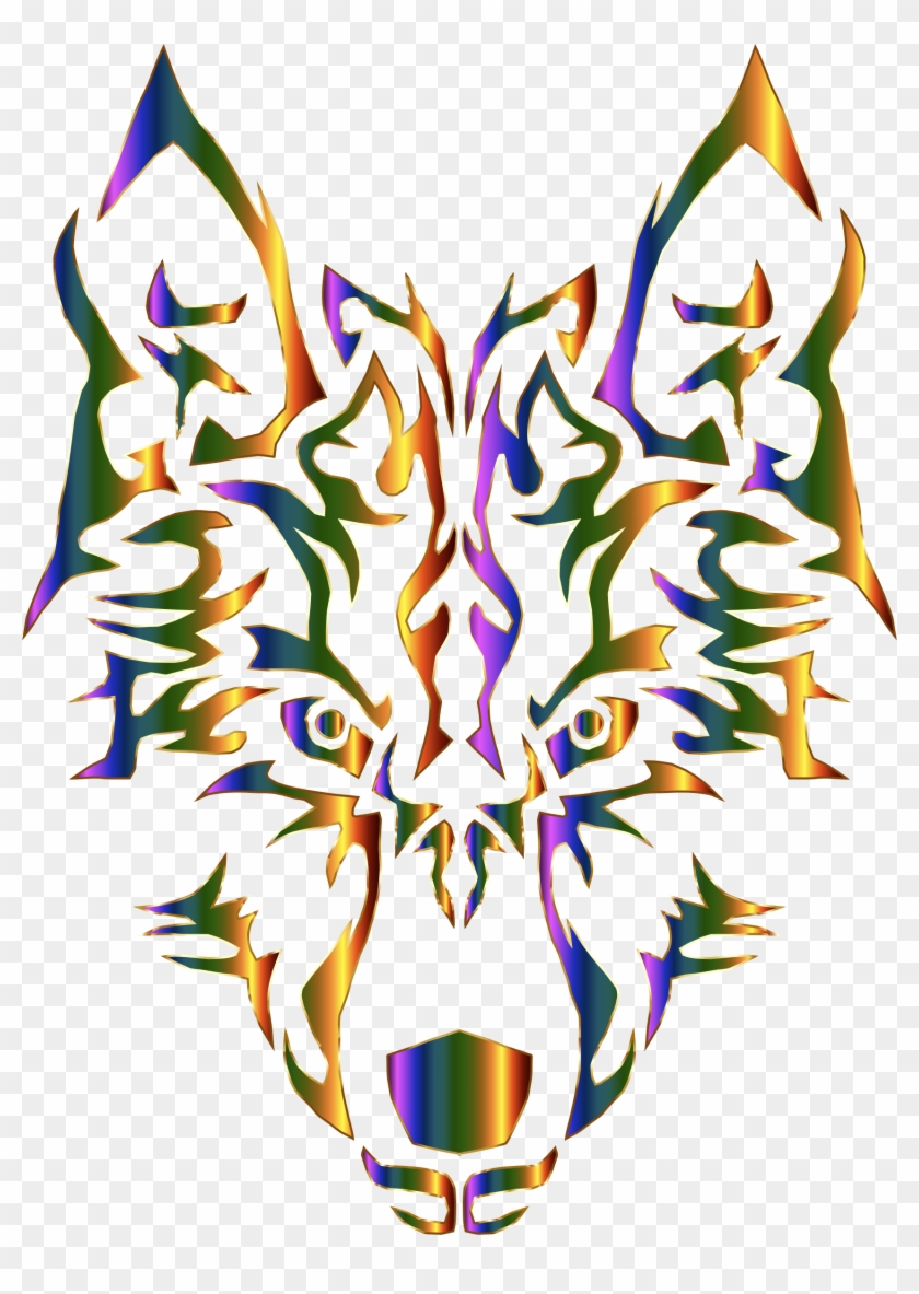 Symmetric Tribal Wolf No Background - Tribal Wolf #748112