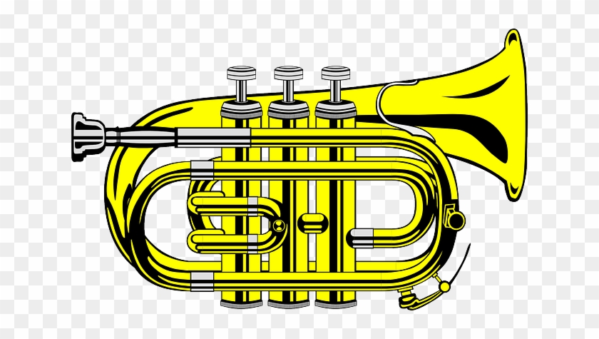 Music, Flat, Recreation, Cartoon, Pocket, Trumpet - Beautiful Black And White Trumpet Pillow Case #748307