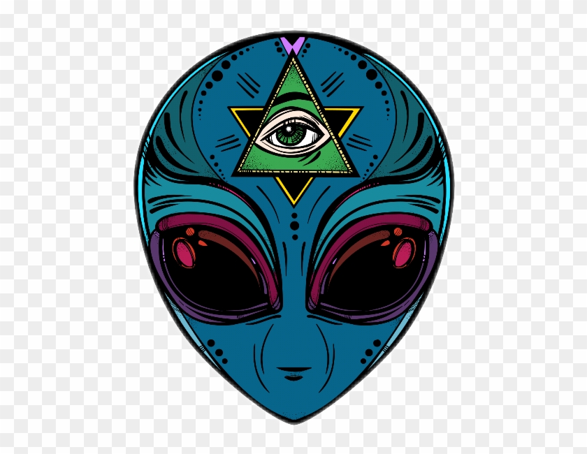 Colorful Colourful Alien Illuminati Cool - Decal #748351