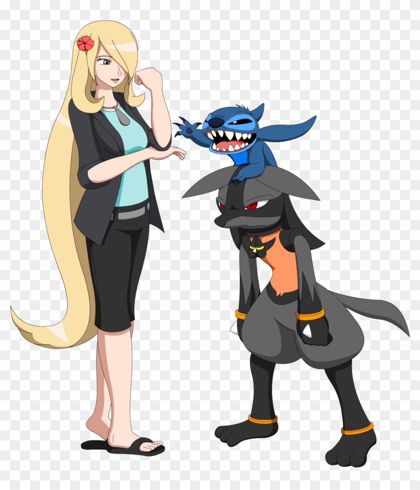 Cynthia And Stitch By Lucarioshirona Cynthia And Stitch - Pokemon Cynthia In Sandals #748417