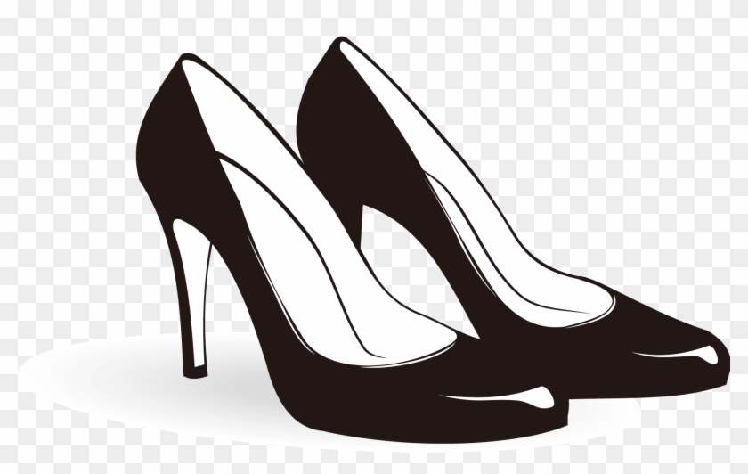 Shoe High-heeled Footwear Sneakers Clip Art - High Heel Black And White Clip Art #748600