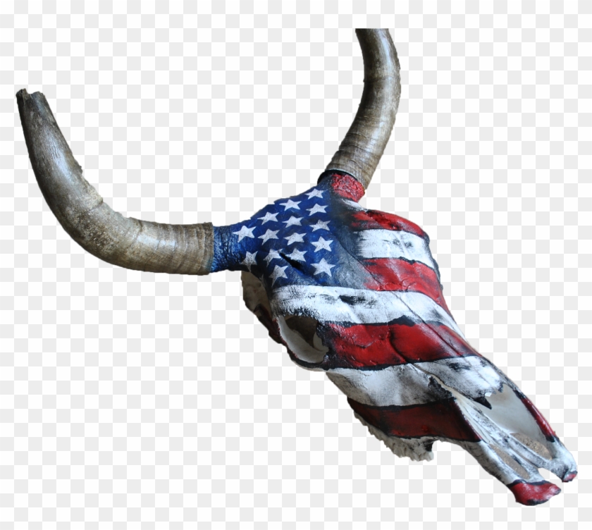 Home Kata Black Angus Bull Skull Of The Us Flag - Angus Cattle #748625
