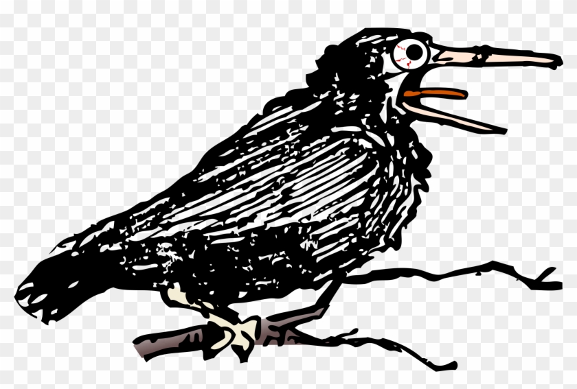 Free Clipart - Black Bird Sketch Shower Curtain #748626