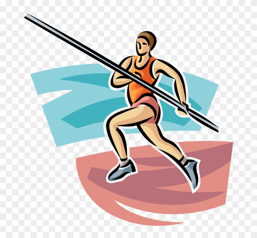Vector Illustration Of Track And Field Athletic Sport - Pole Vault Clipart Free #748731