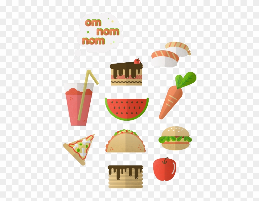 Illustration Food Icon Omnomnom Sticker Petpoc - Food #748736
