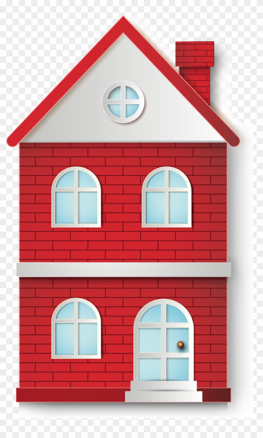 House Brick Villa - Red Brick House Cartoon #748826