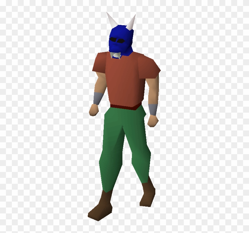 A Player Wearing A Blue Halloween Mask - Runescape Blue Party Hat #748864
